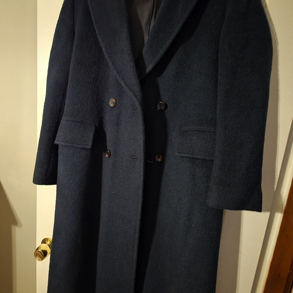 Elegant Navy Double-Breasted Coat